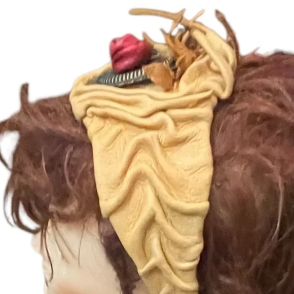 Embellished Tan Custom‎ Leather Headband - www.joarbit.com display picture 3